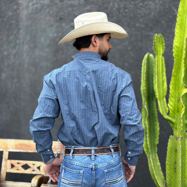 Camisa Wrangler Ml Flanelada Azul